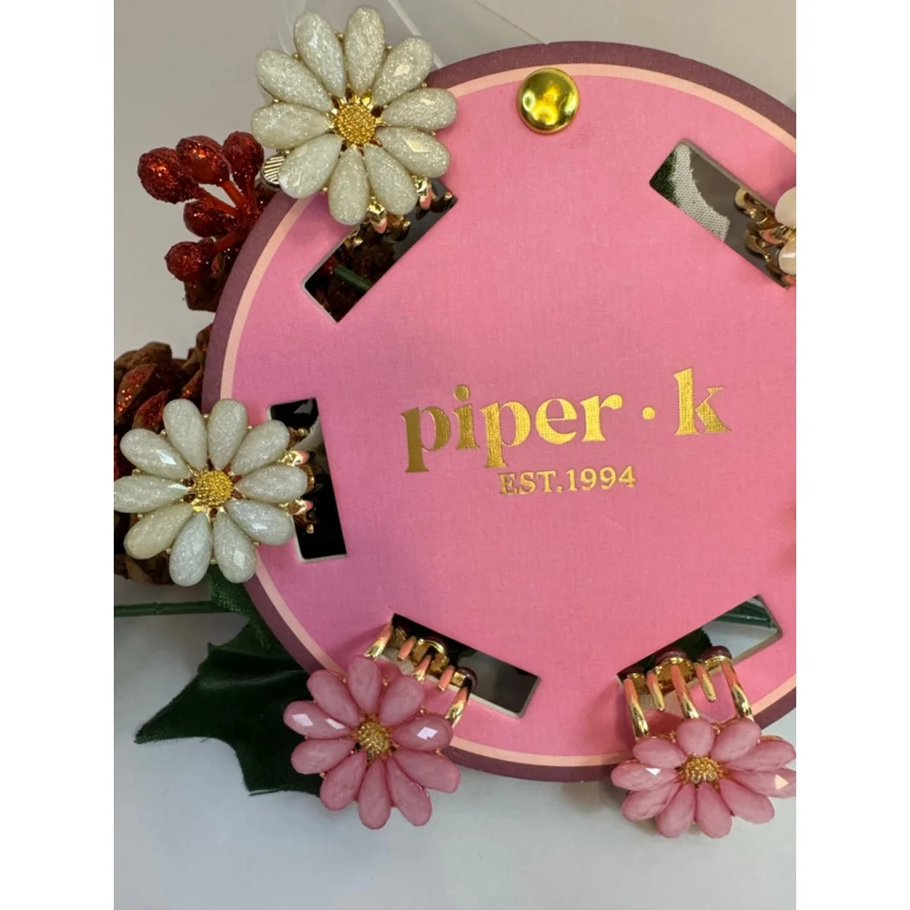 Piper K Daisy Glitter Mini Hair Claw Clips